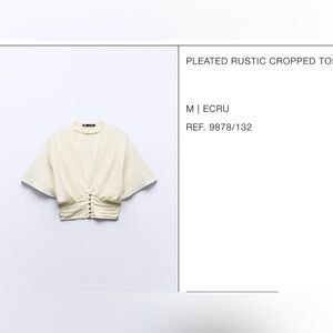 Pleated rustic cropped top